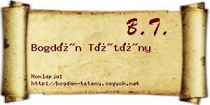 Bogdán Tétény névjegykártya